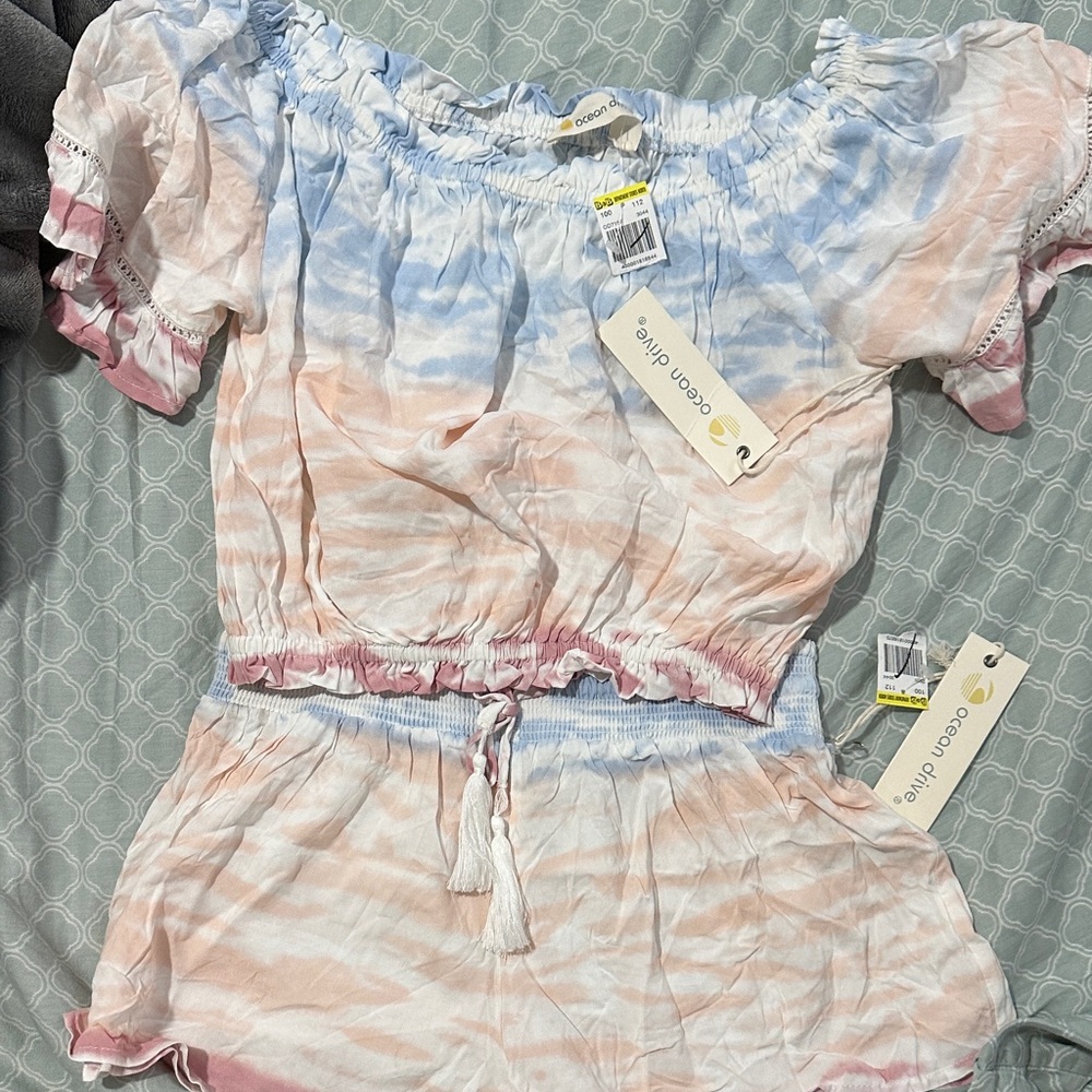 Ocean Drive Pastel Off-Shoulder Romper